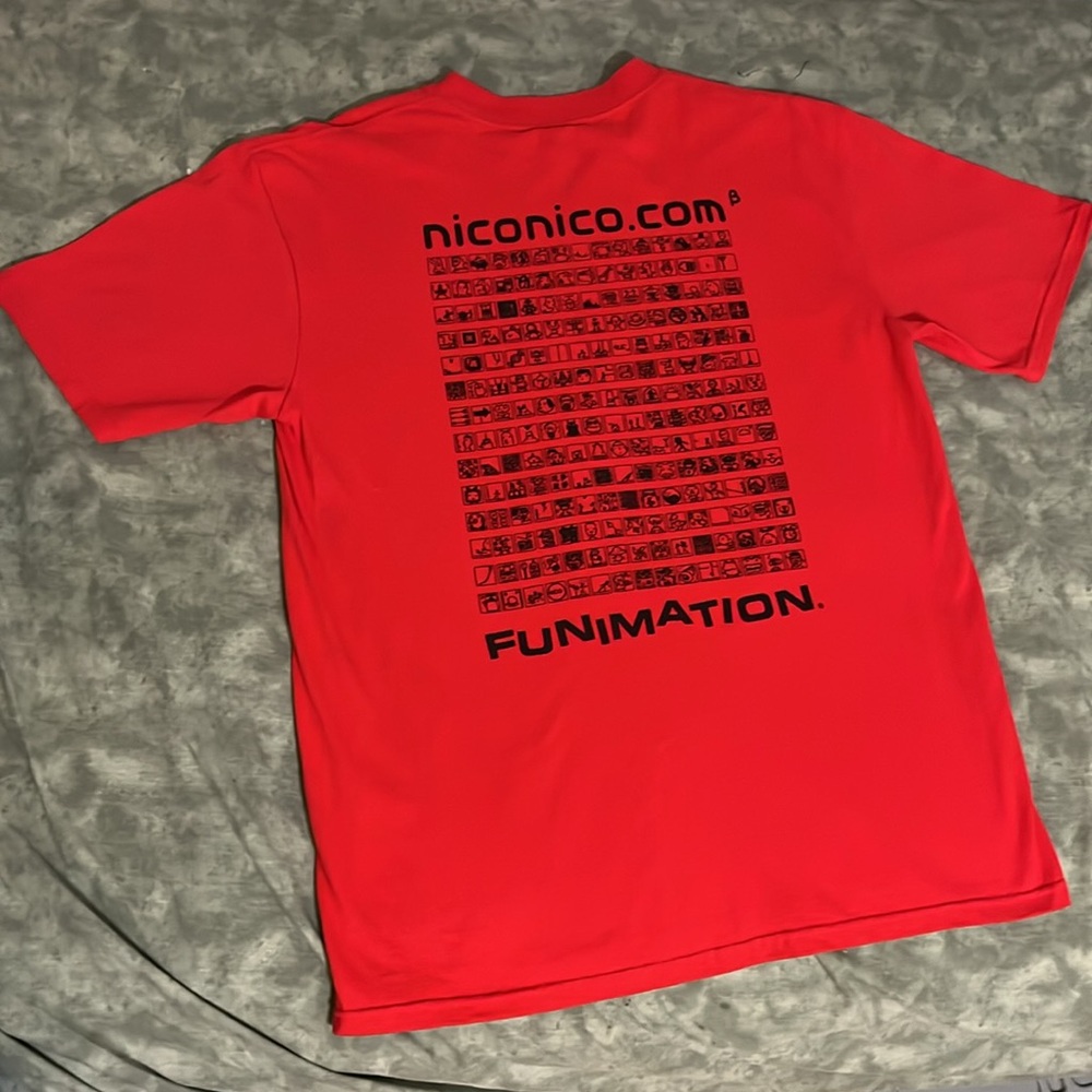 Niconico Funimation T-Shirt Large NEW (vintage retro) red. Manga cartoon 2011 +